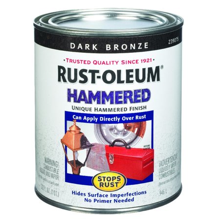 Rust-Oleum Interior/Exterior Paint, Gloss, Dark Bronze, 1 qt 239075